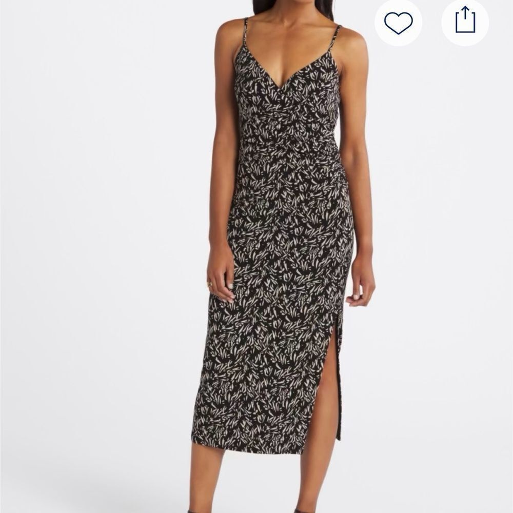 Elegant Black and Cream Patterned Dress